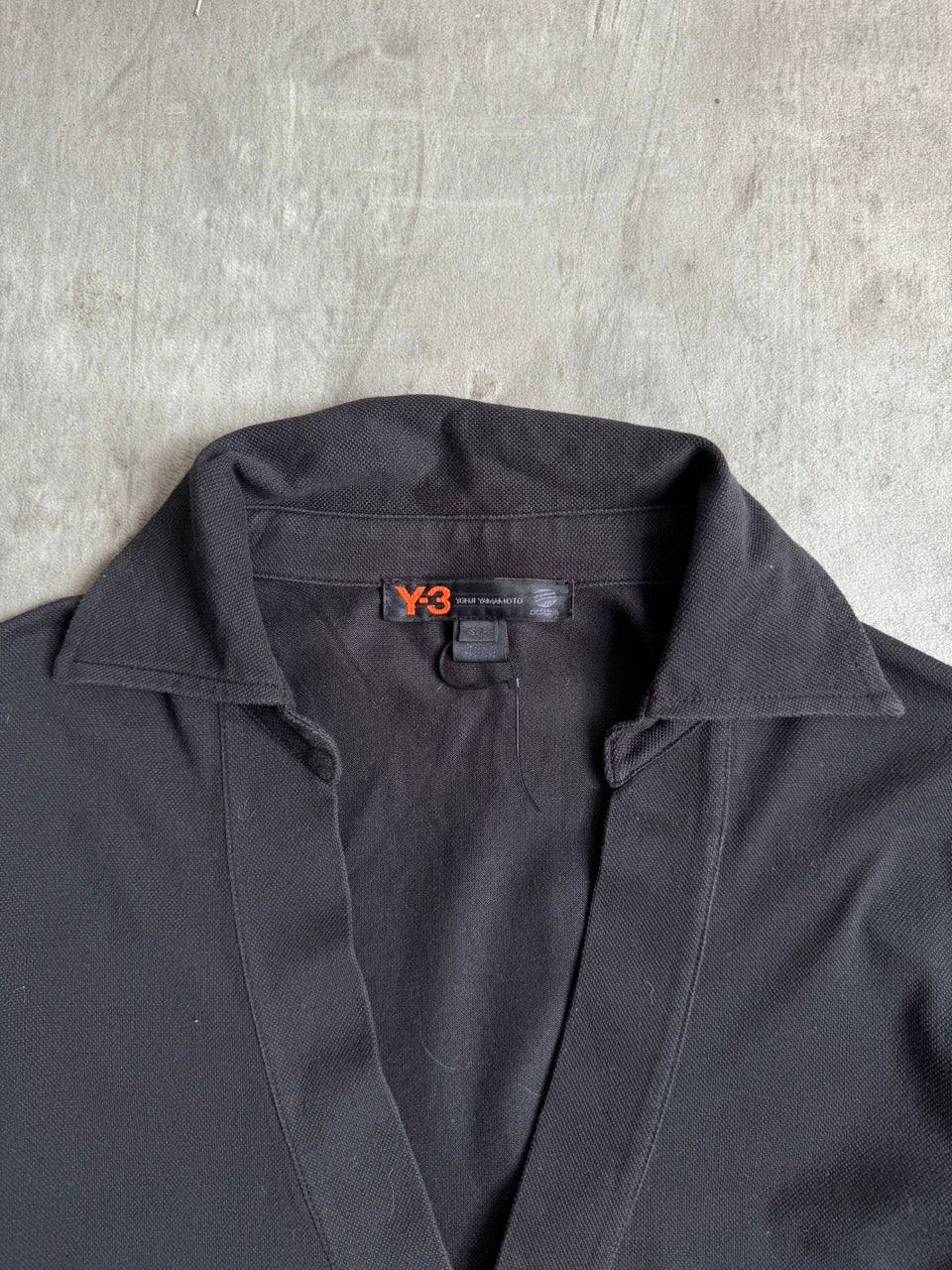 Yohji Yamamoto Y-3 V-Neck Black Polo Shirt