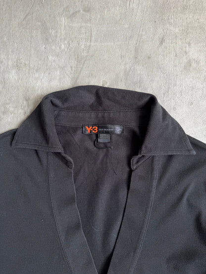 Yohji Yamamoto Y-3 V-Neck Black Polo Shirt