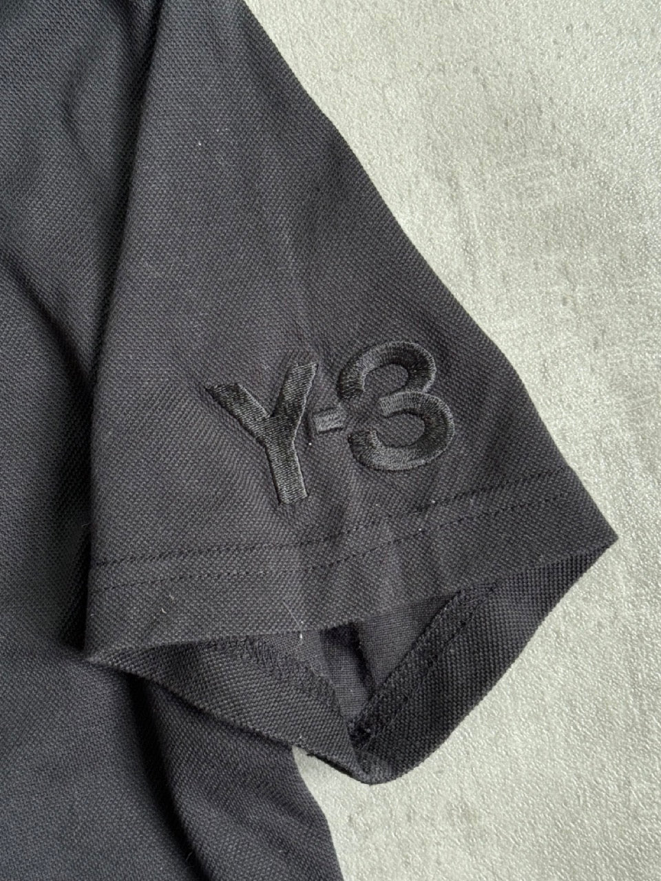 Yohji Yamamoto Y-3 V-Neck Black Polo Shirt