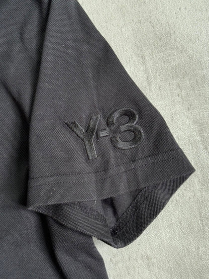 Yohji Yamamoto Y-3 V-Neck Black Polo Shirt
