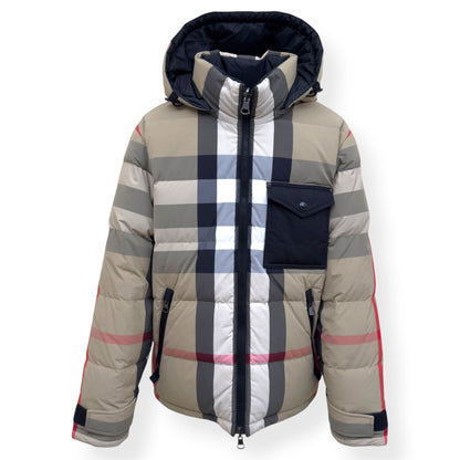 BURBERRY REVERSIBLE CHECK HOODED PUFFER JACKET BEIGE / BLACK M | Medium, Beige