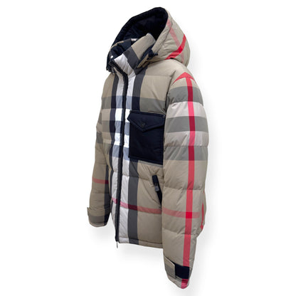 BURBERRY REVERSIBLE CHECK HOODED PUFFER JACKET BEIGE / BLACK M | Medium, Beige