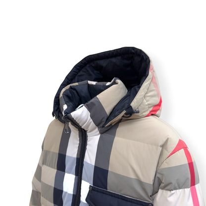 BURBERRY REVERSIBLE CHECK HOODED PUFFER JACKET BEIGE / BLACK M | Medium, Beige