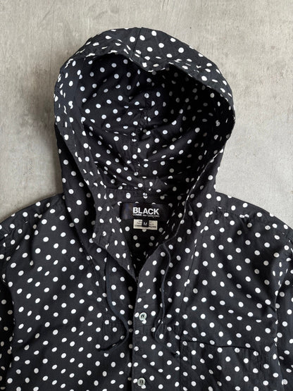 CDG Black Polka Dot Hooded Shirt