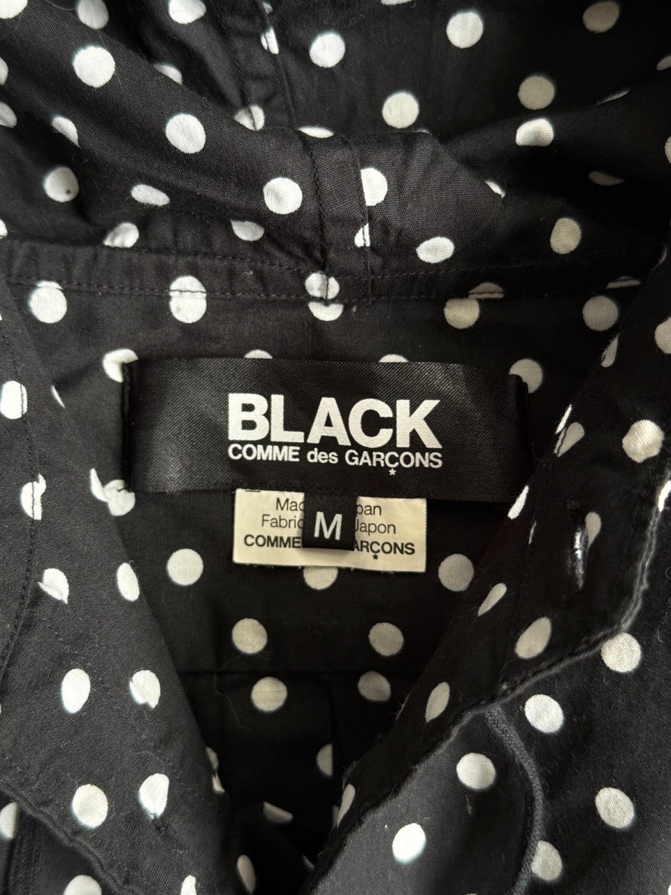 CDG Black Polka Dot Hooded Shirt