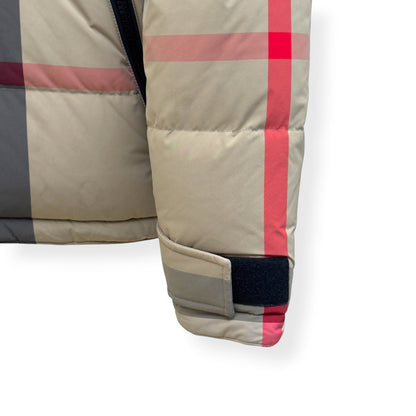 BURBERRY REVERSIBLE CHECK HOODED PUFFER JACKET BEIGE / BLACK M | Medium, Beige