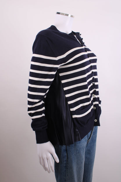 Sacai Luck L/S Stripe Cardigan Navy/ White 12 | O/S, Navy