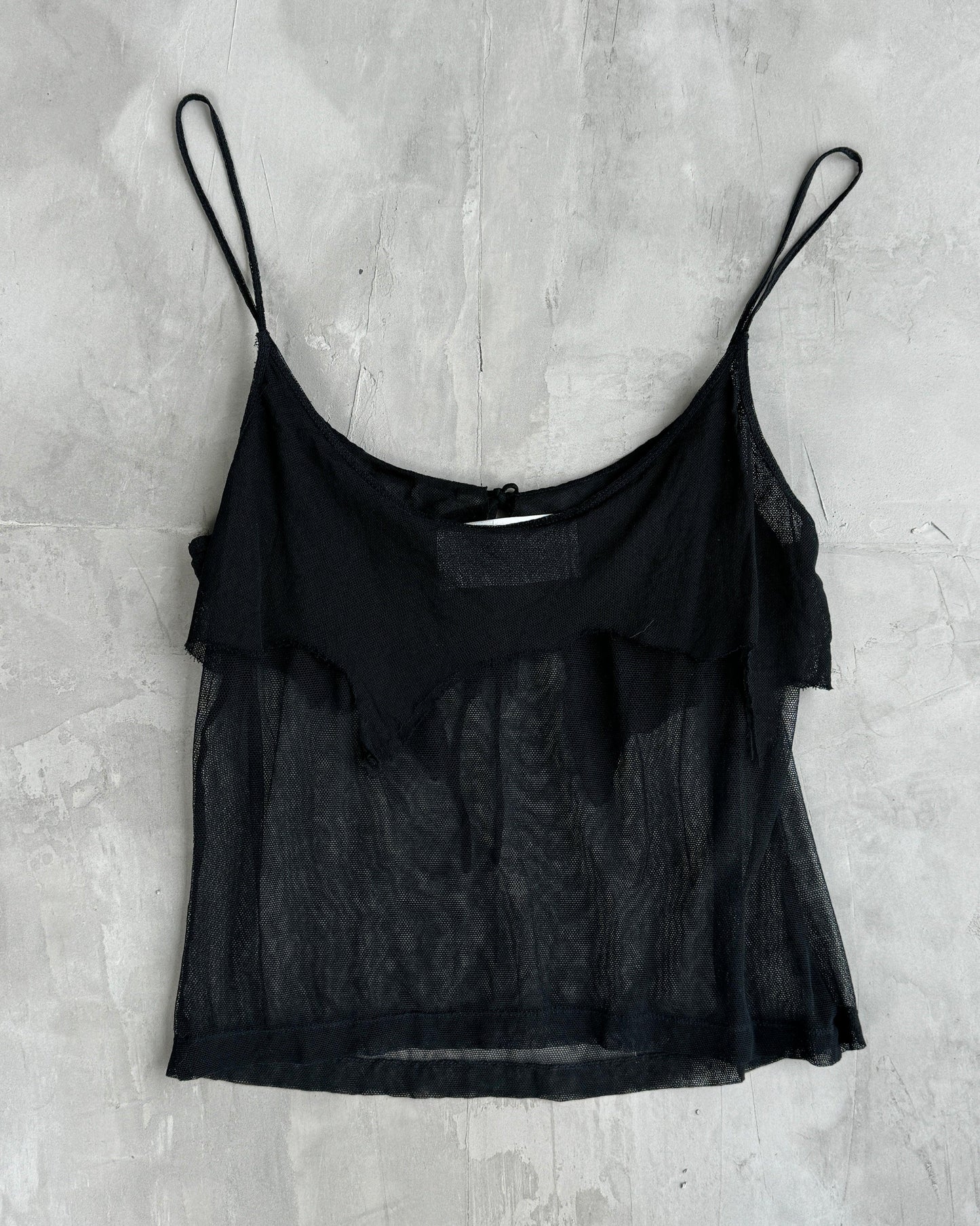 PLEIN SUD FAYCAL AMOR BLACK MESH VEST TOP - S/M - Known Source