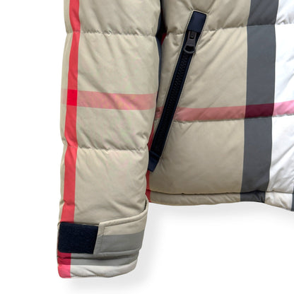 BURBERRY REVERSIBLE CHECK HOODED PUFFER JACKET BEIGE / BLACK M | Medium, Beige