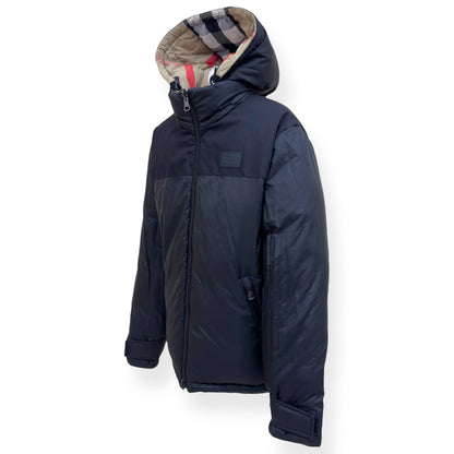 BURBERRY REVERSIBLE CHECK HOODED PUFFER JACKET BEIGE / BLACK M | Medium, Beige