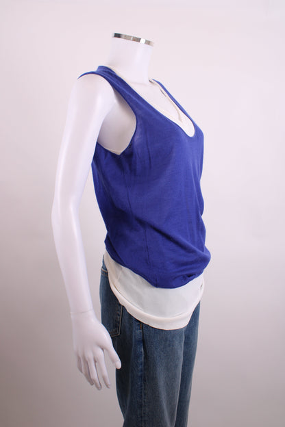 Gucci S/S Layered Knit Top Blue/ White M | Medium, Multicoloured