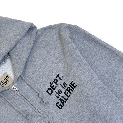 GALLERY DEPT. DEPT DE LA GALERIE ZIP-UP HOODIE GREY L | Large, Grey