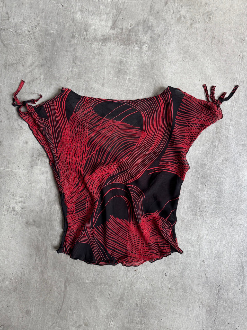 Asymmetrical Off the Shoulder Mesh Top