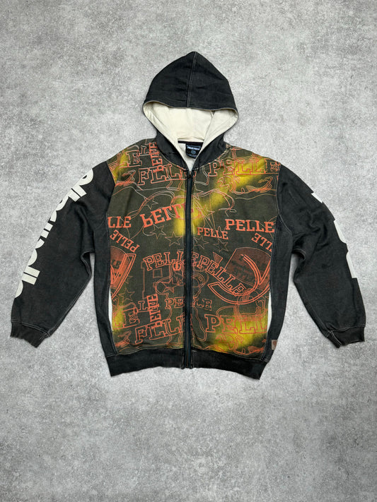 Pelle Pelle Multicolour Graffiti Print Zip-Up Hood Jacket