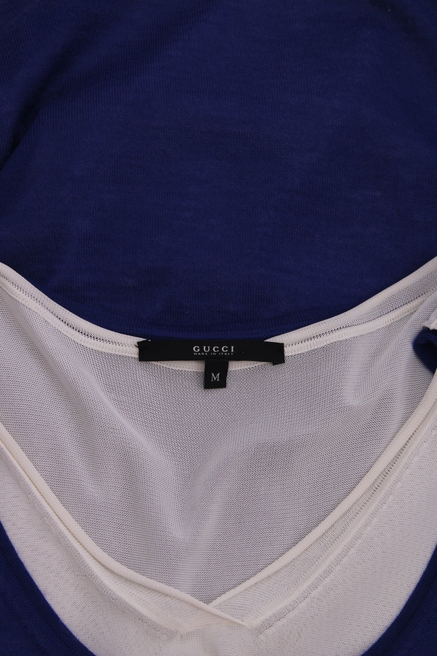 Gucci S/S Layered Knit Top Blue/ White M | Medium, Multicoloured