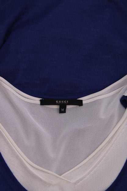 Gucci S/S Layered Knit Top Blue/ White M | Medium, Multicoloured