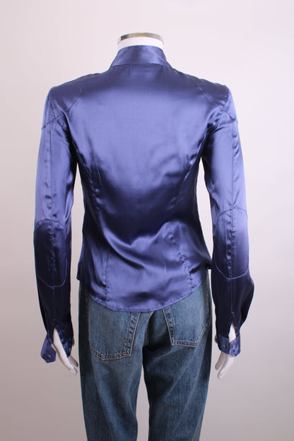 Belstaff L/S Buckle Collar Zip Shirt Navy M | Medium, Navy