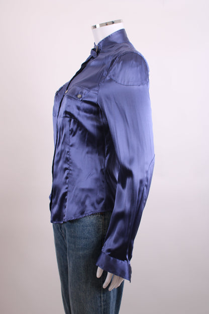 Belstaff L/S Buckle Collar Zip Shirt Navy M | Medium, Navy