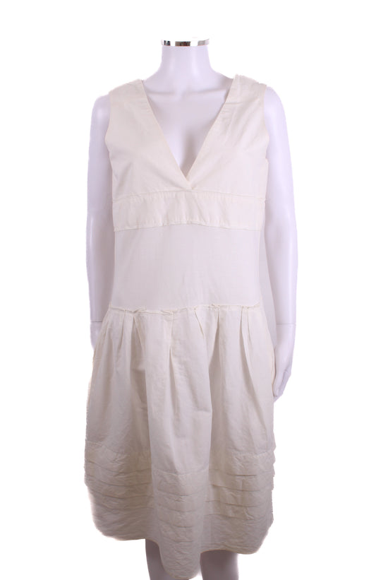 Marni S/S V Neck Dress White 10 | O/S, Red