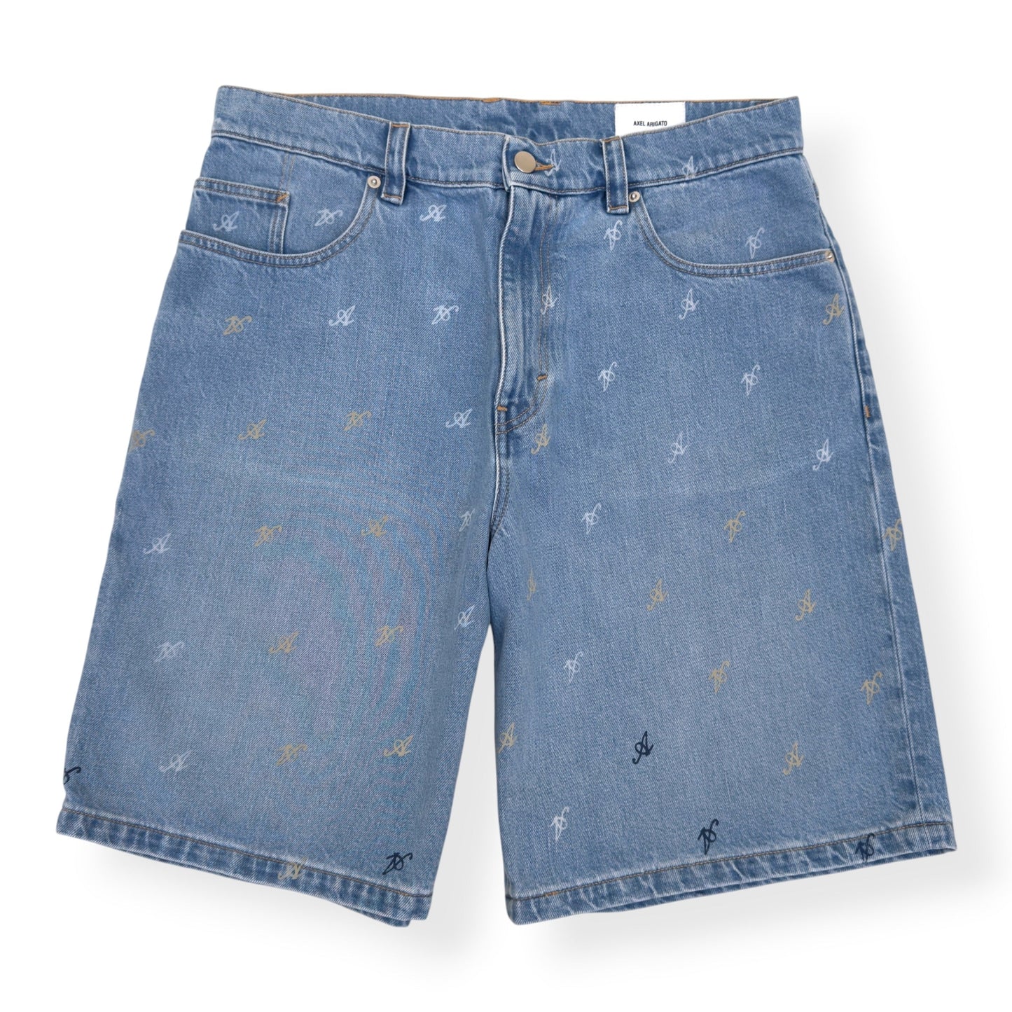 AXEL ARIGATO MILES MONOGRAM DENIM SHORTS BLUE W32 / M | Medium, Blue