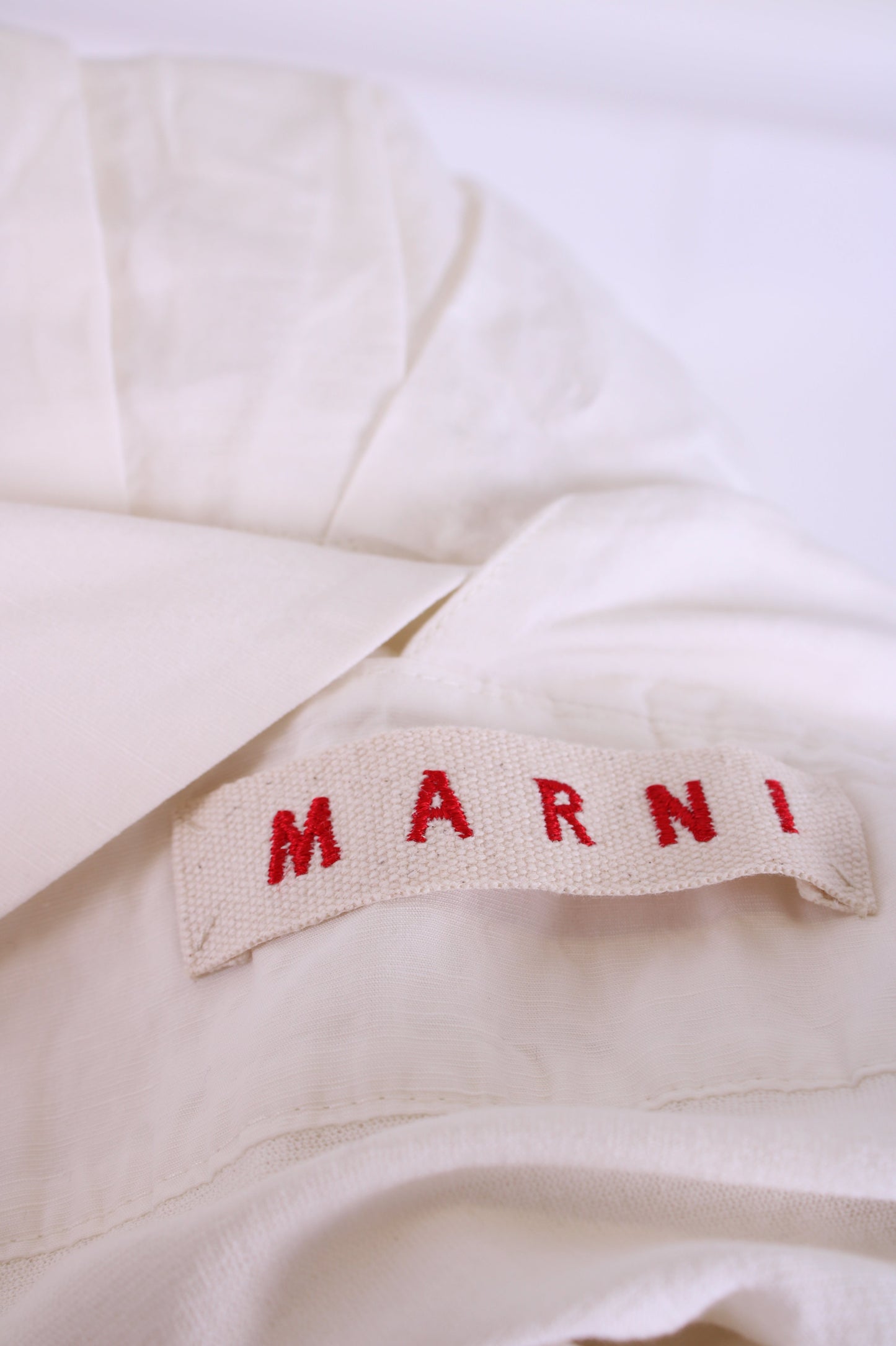 Marni S/S V Neck Dress White 10 | O/S, Red