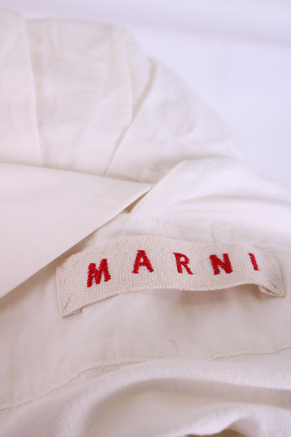 Marni S/S V Neck Dress White 10 | O/S, Red