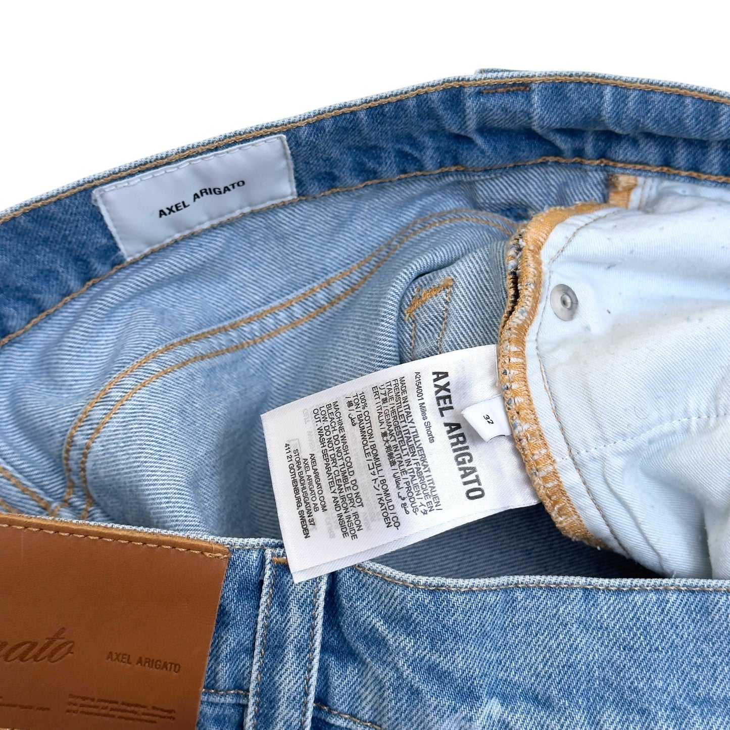 AXEL ARIGATO MILES MONOGRAM DENIM SHORTS BLUE W32 / M | Medium, Blue