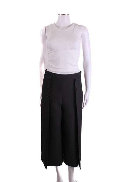 Valentino Pleat Button Trousers Black 10 | O/S, Black