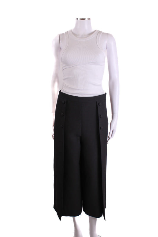 Valentino Pleat Button Trousers Black 10 | O/S, Black