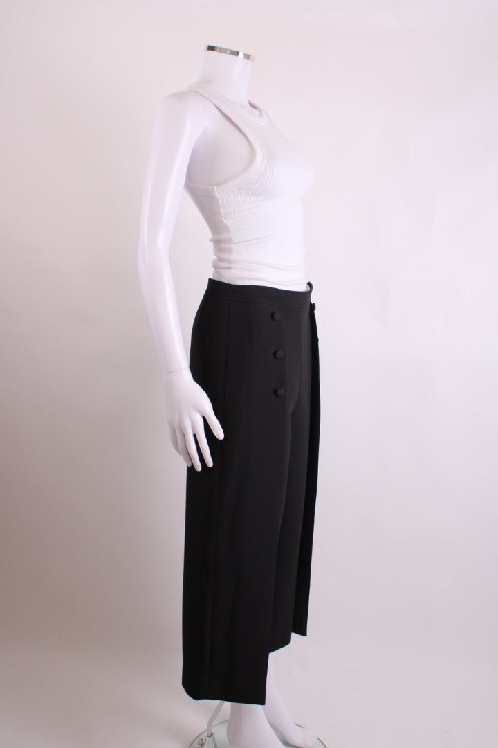 Valentino Pleat Button Trousers Black 10 | O/S, Black