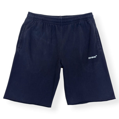 OFF-WHITE CARAVAGGIO DIAG SWEAT SHORTS BLACK L | Large, Black
