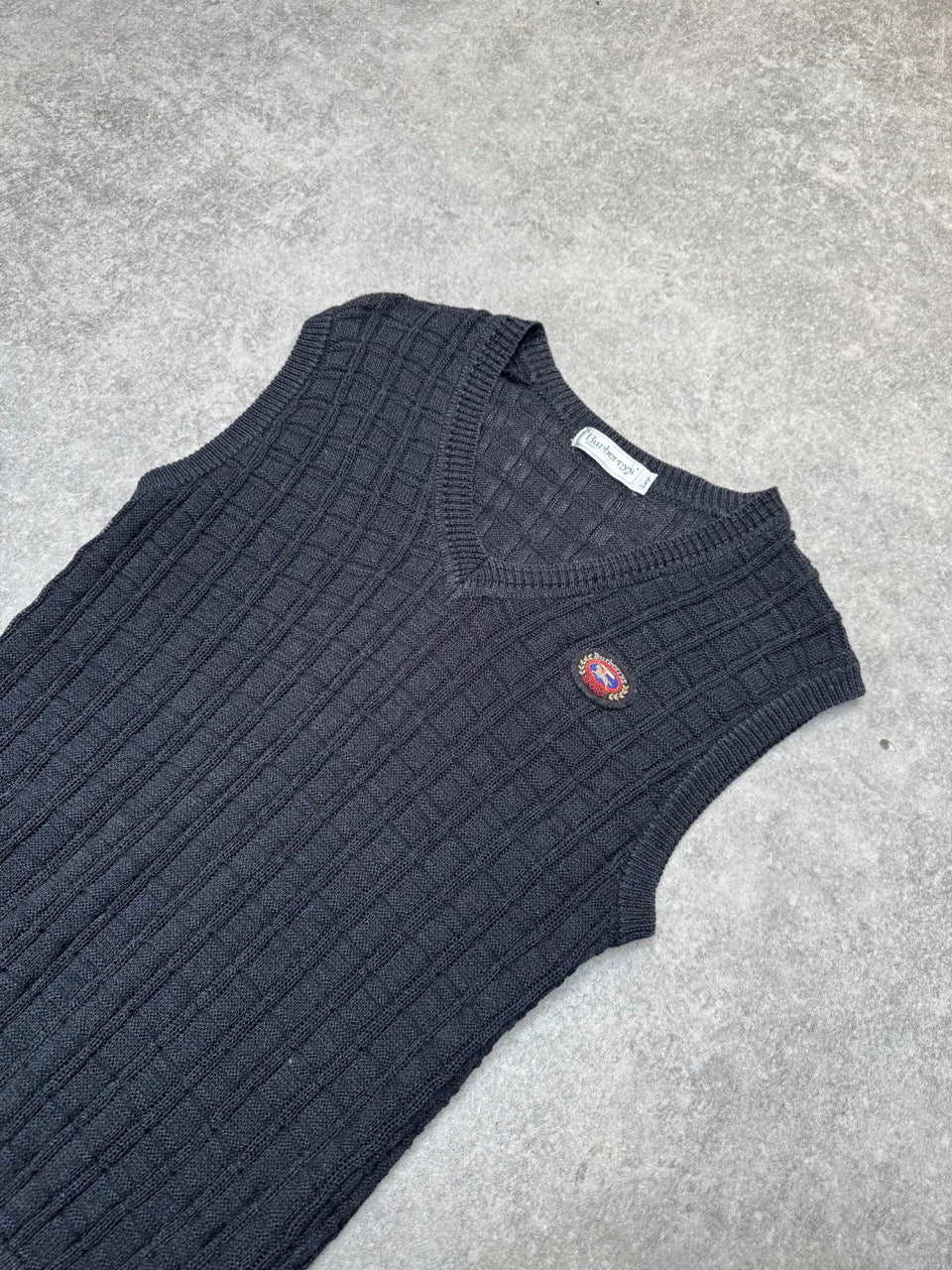 Burberry Logo Embroidered V-Neck Knitted Vest