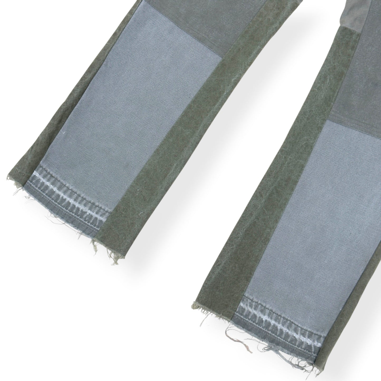 JEANIUS BAR ATELIER PATCHWORK FLARE JEANS GREY / GREEN W34 / M | Medium, Green