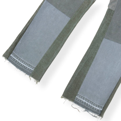 JEANIUS BAR ATELIER PATCHWORK FLARE JEANS GREY / GREEN W34 / M | Medium, Green