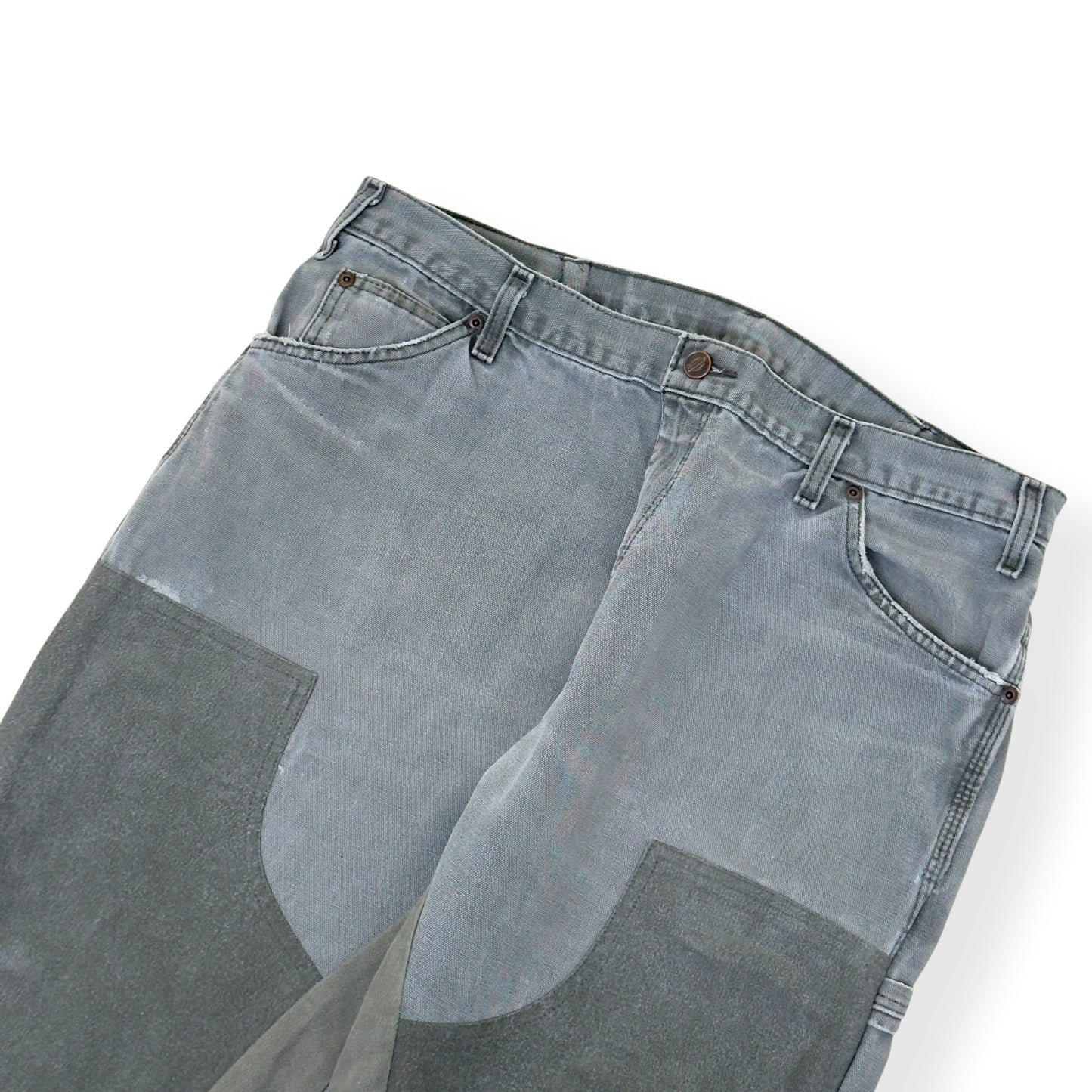 JEANIUS BAR ATELIER PATCHWORK FLARE JEANS GREY / GREEN W34 / M | Medium, Green