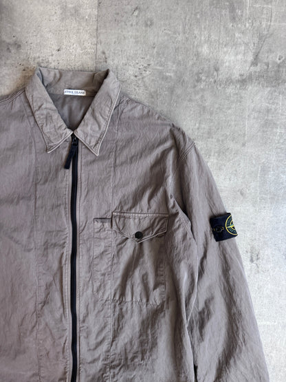 A/W 2005 Stone Island Washed Brown Zip Overshirt