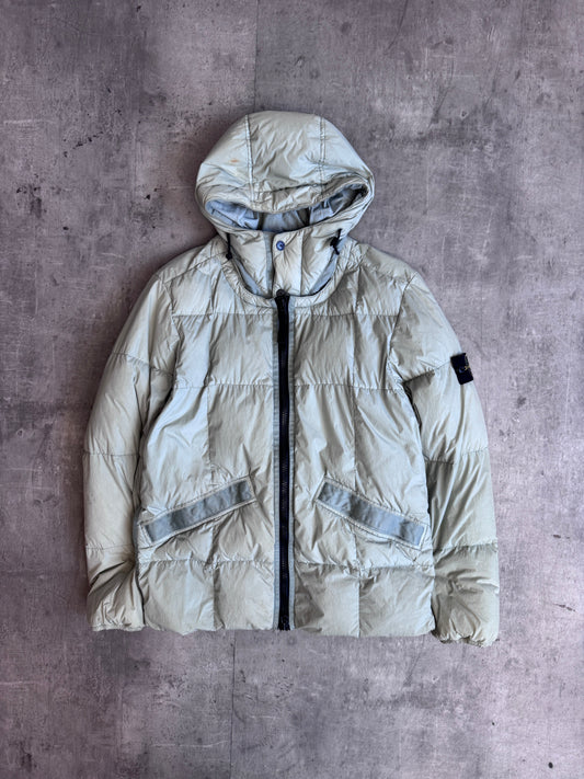 A/W 2019 Stone Island Pale Green Garment Dyed Crinkle Reps Down Jacket (Sold As Seen)