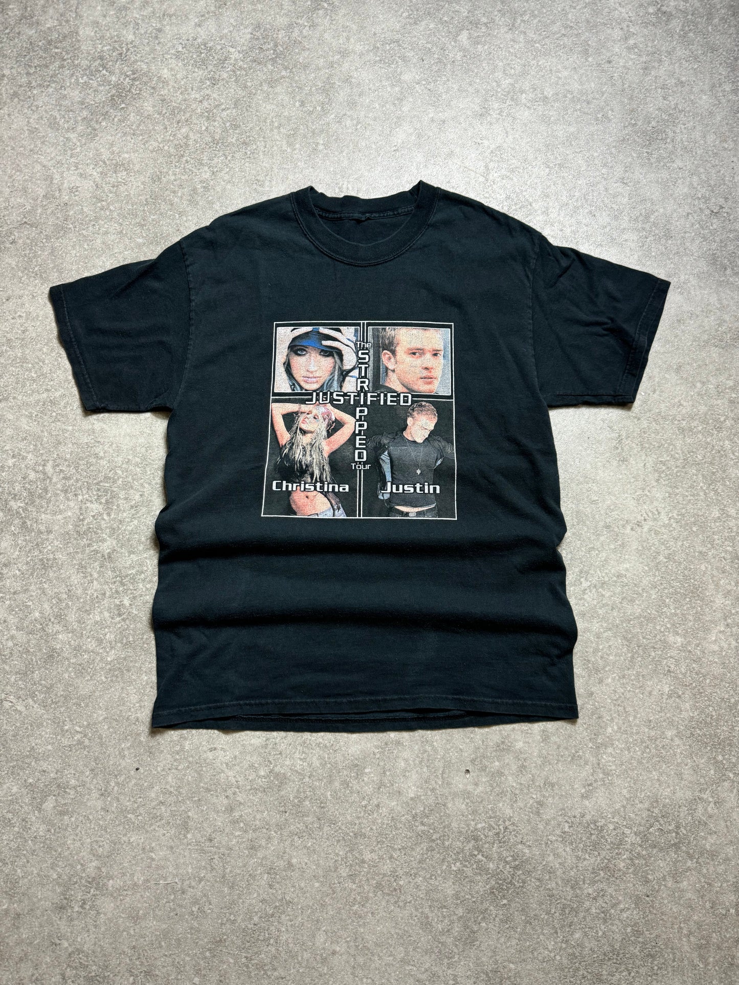 Vintage Justin Timberlake & Christina Aguilera Justified Tour Tee