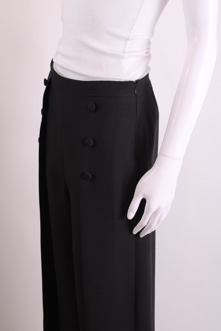 Valentino Pleat Button Trousers Black 10 | O/S, Black