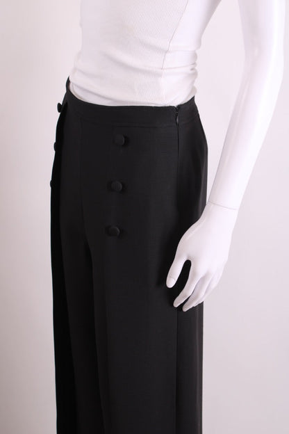 Valentino Pleat Button Trousers Black 10 | O/S, Black