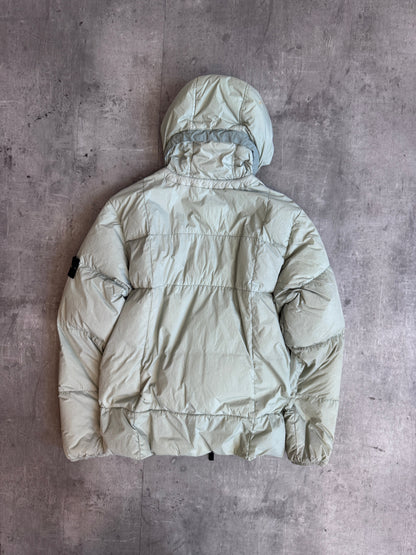 A/W 2019 Stone Island Pale Green Garment Dyed Crinkle Reps Down Jacket (Sold As Seen)