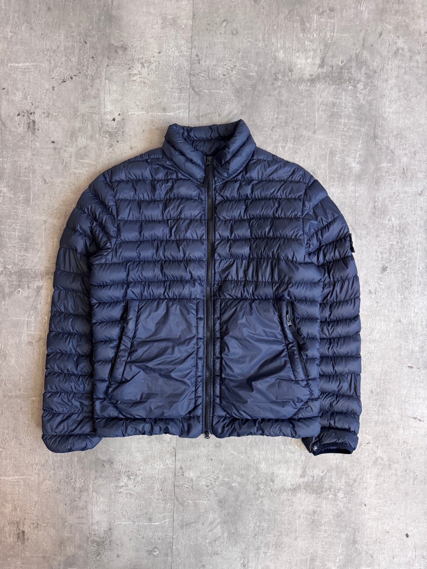 S/S 2018 Stone Island Navy Garment Dyed Micro Yarn Down Jacket