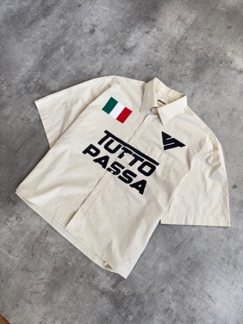 VT Rework: 'Tutto Passa' Beige Cotton Shirt