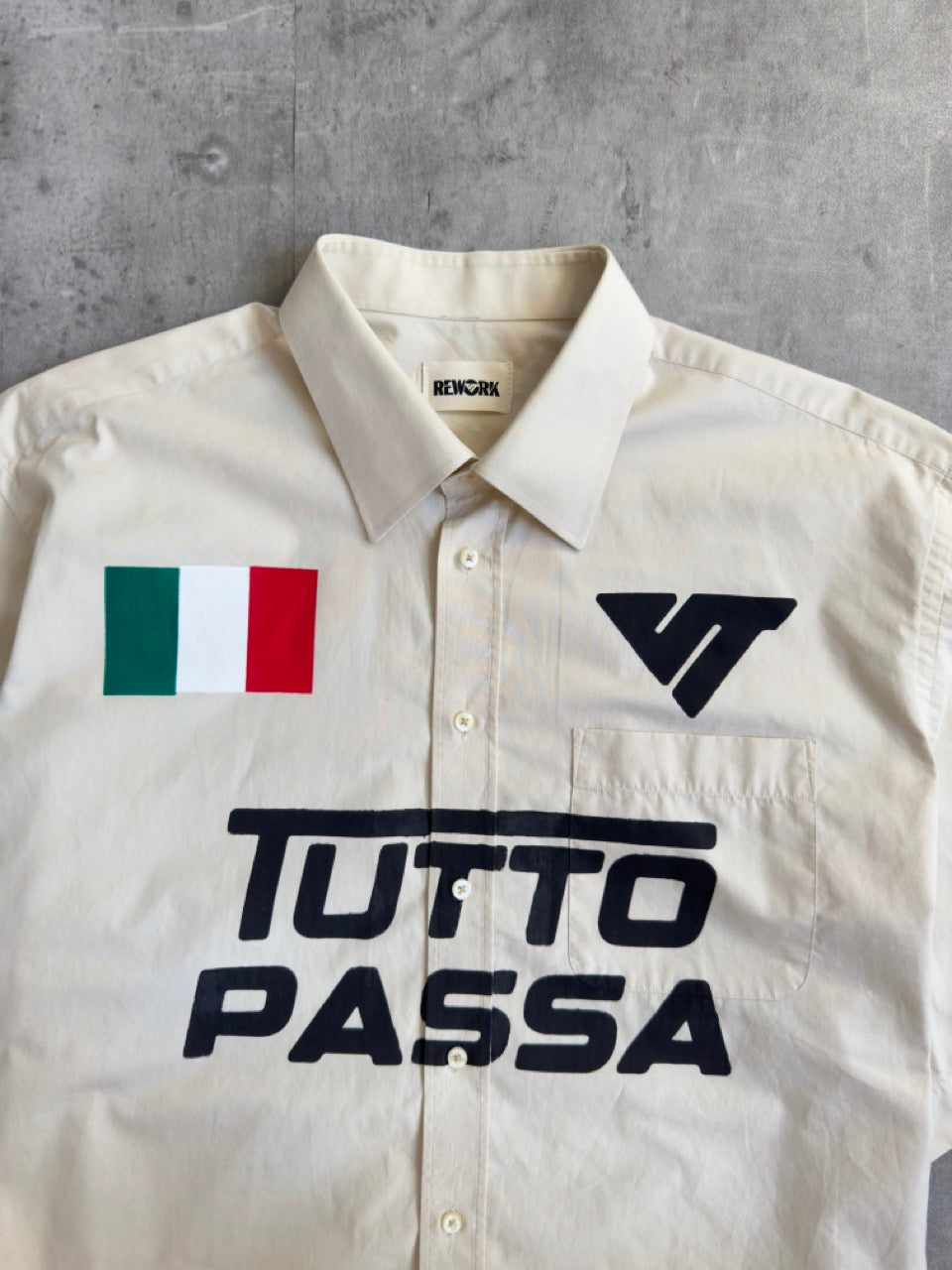 VT Rework: 'Tutto Passa' Beige Cotton Shirt