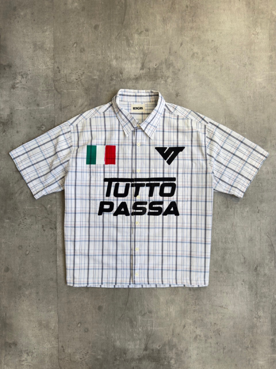 VT Rework: 'Tutto Passa' Blue Plaid Cotton Shirt