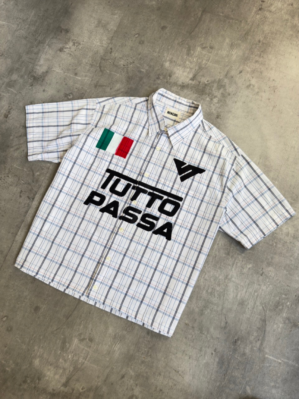 VT Rework: 'Tutto Passa' Blue Plaid Cotton Shirt