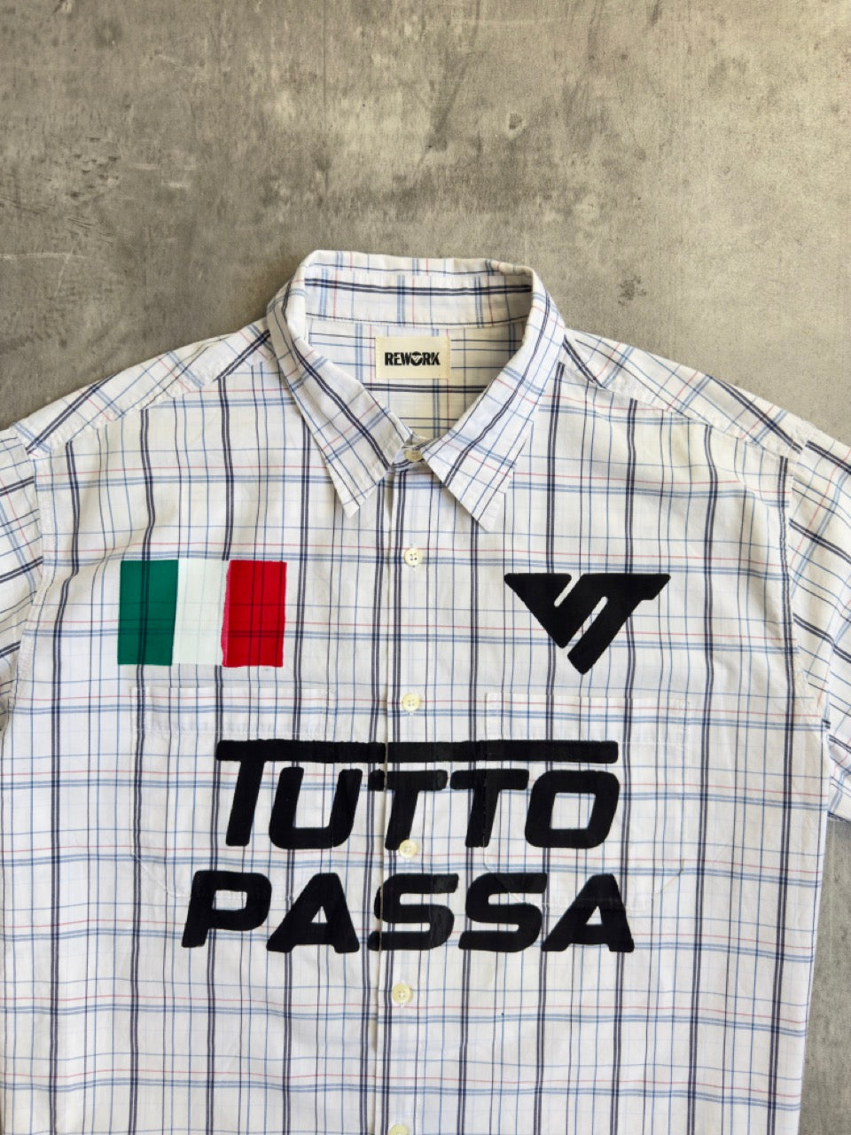 VT Rework: 'Tutto Passa' Blue Plaid Cotton Shirt