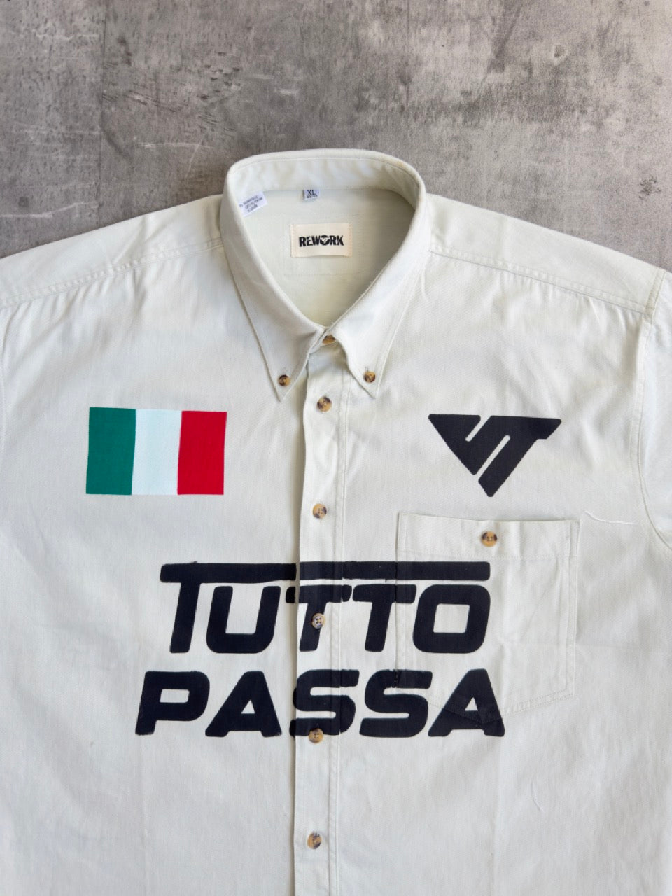 VT Rework: 'Tutto Passa' Off White Cotton Shirt