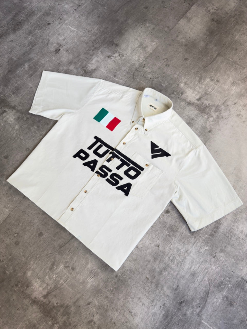 VT Rework: 'Tutto Passa' Off White Cotton Shirt