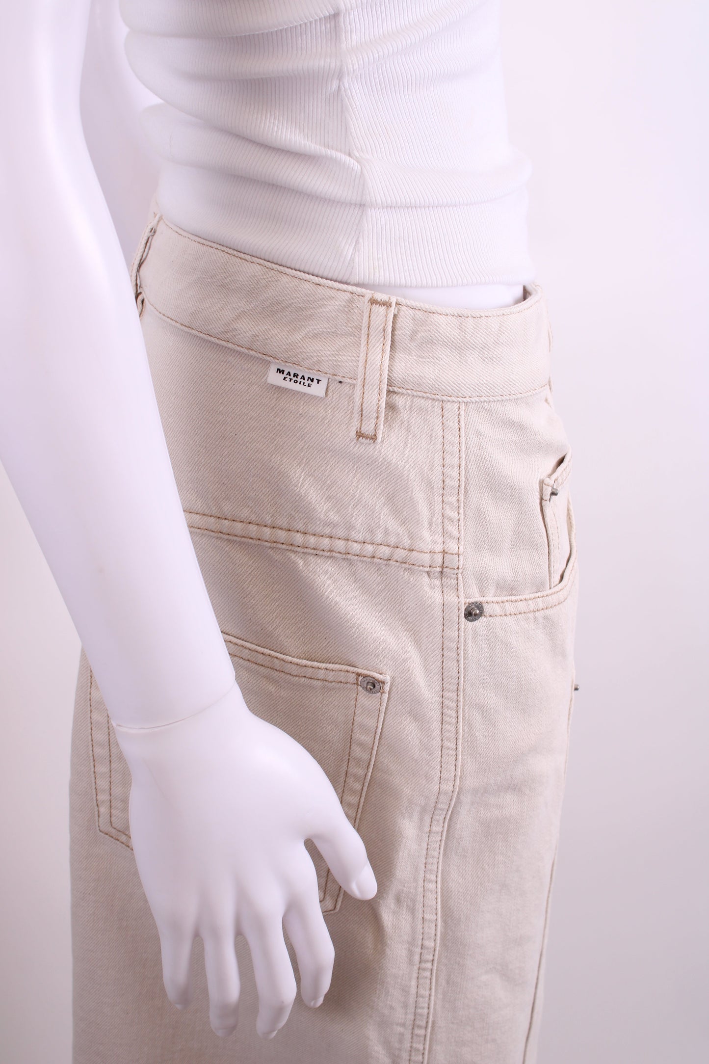 Isabel Marant Etoile Denim Skirt Cream 38 | O/S, Cream